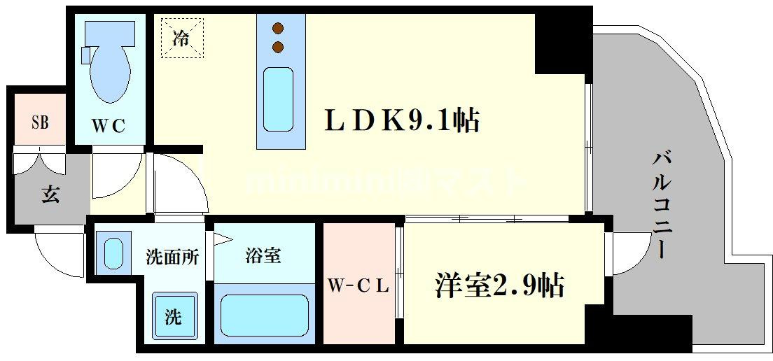 大阪市浪速区日本橋東２丁目の賃貸マンションの間取り