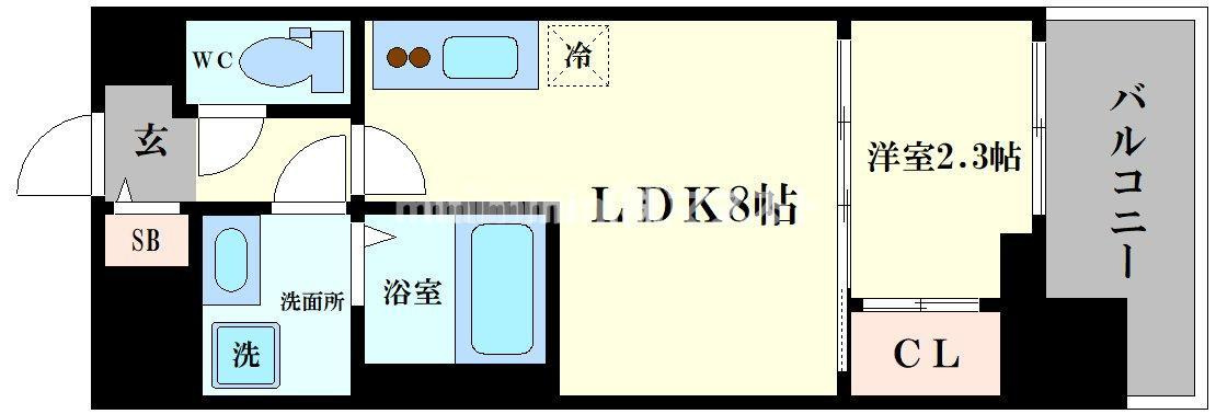 大阪市浪速区日本橋東１丁目の賃貸マンションの間取り