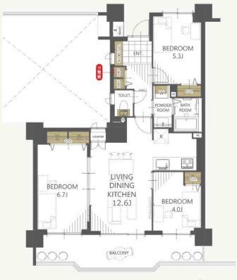 『八王子市マンション』レールシティ八王子【仲介手数料無料】　八王子市寺町62-6の間取り|～仲介手数料無料☆八王子ひなた不動産～レールシティ八王子