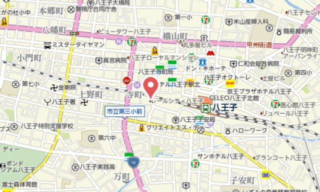 『八王子市マンション』レールシティ八王子【仲介手数料無料】　八王子市寺町62-6の地図|～仲介手数料無料☆八王子ひなた不動産～レールシティ八王子