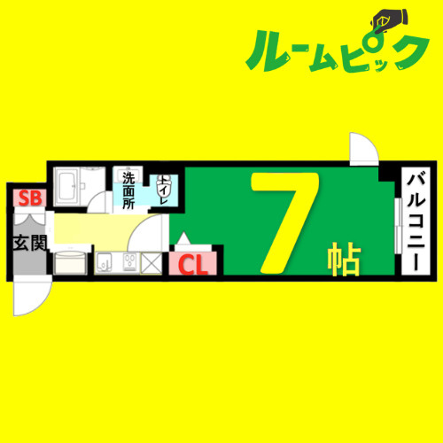フレールコート東別院　名古屋市賃貸　仲介手数料無料の間取り