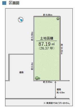 入間市東町5丁目新築戸建ての区画図|土地面積：87.19㎡