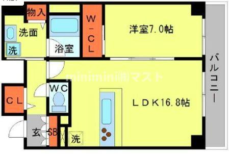 大阪市西区南堀江２丁目の賃貸マンションの間取り