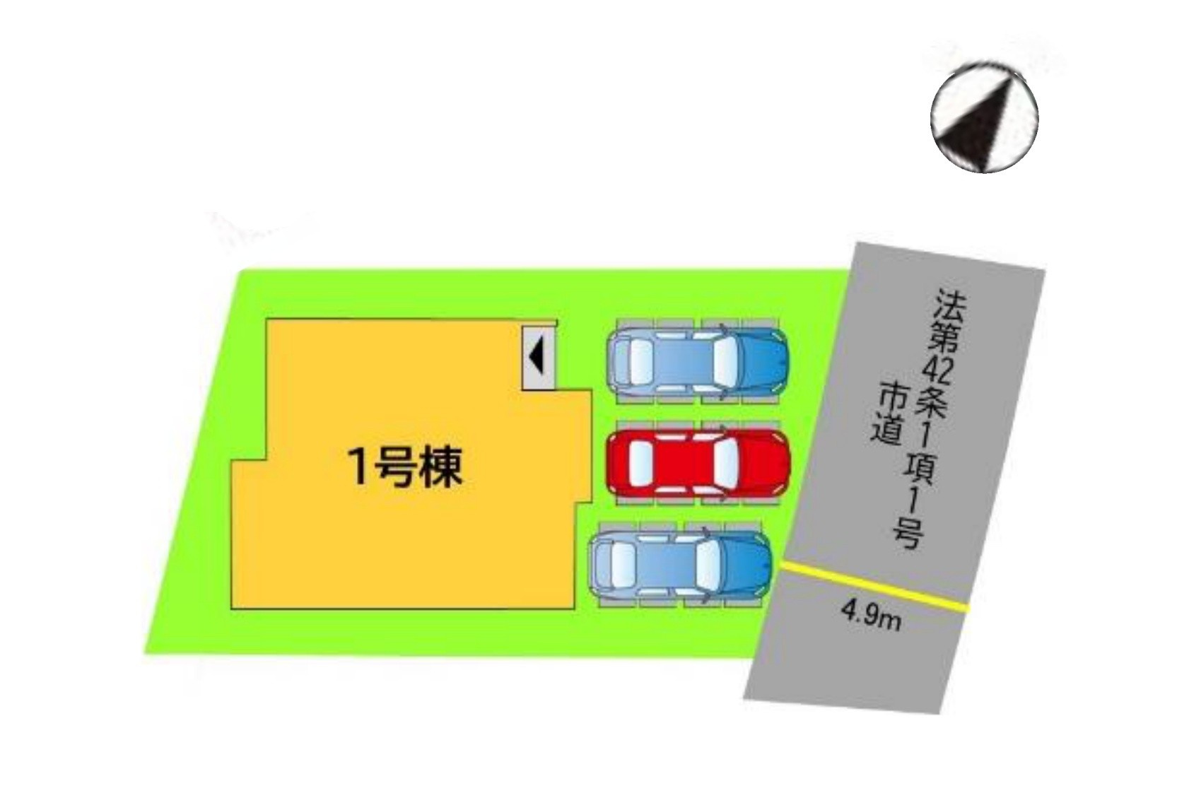 福岡市南区大平寺2丁目第6-1棟（1号棟）の区画図|配置図