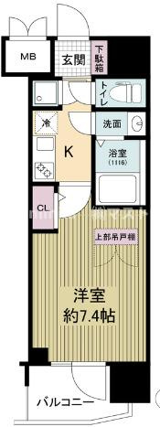 大阪市中央区博労町１丁目の賃貸マンションの間取り