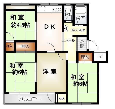 渦ヶ森コーポ7号館の間取り