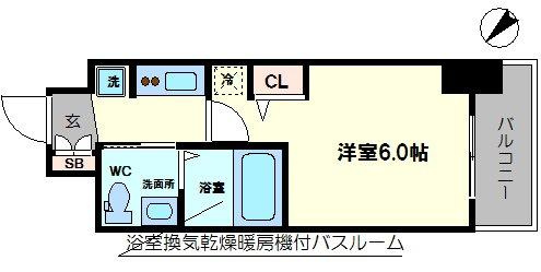 エステムコート難波ＩＶアトリの間取り|エステムコート難波Ⅳアトリ　間取り
