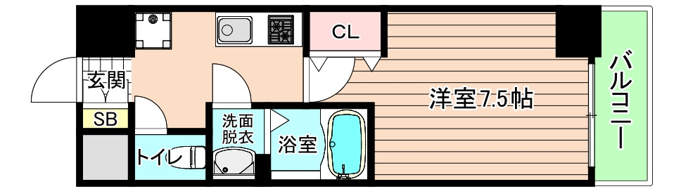 大阪市鶴見区諸口１丁目の賃貸マンションの間取り