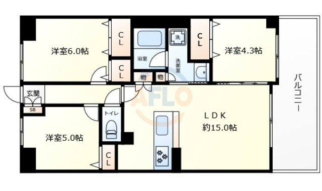 ウィズなんば　難波元町小学校区の間取り|ウィズなんば　間取り