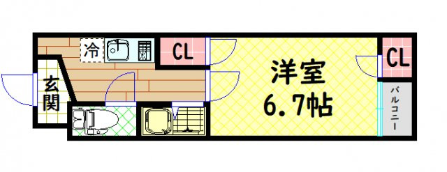 【間取り】 | ベルフレージュ北堀江