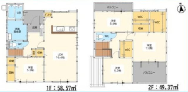 佐賀市木原1丁目3期1区画 1号棟の間取り