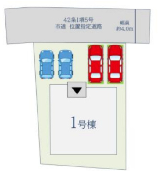 佐賀市木原1丁目3期1区画 1号棟の区画図