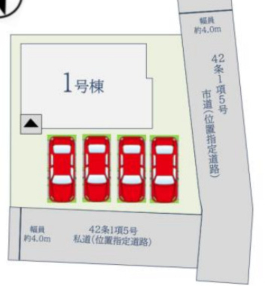 佐賀市田代2丁目3期1区画 1号棟の区画図