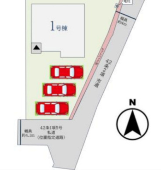 佐賀市末広1丁目1期1区画 1号棟の区画図