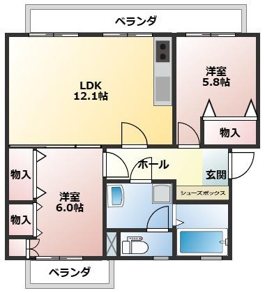堀込第４住宅８棟の間取り