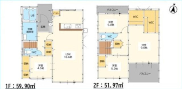 佐賀市昭栄町3期1区画 1号棟の間取り