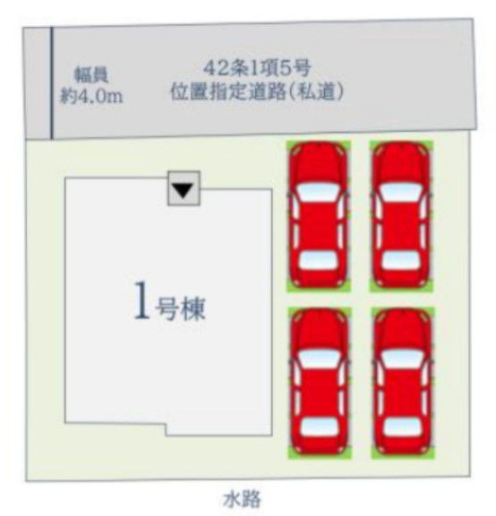 佐賀市昭栄町3期1区画 1号棟の区画図