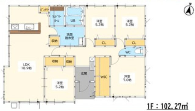 佐賀市神園6丁目2期1区画 1号棟の間取り