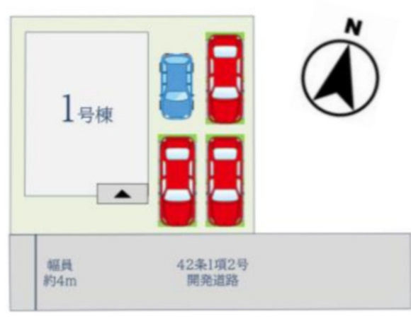 佐賀市多布施4丁目3期1区画 1号棟の区画図