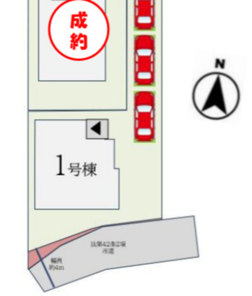 佐賀市本庄町大字本庄7期2区画 1号棟の区画図