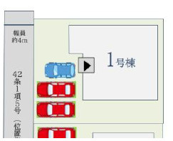 佐賀市南佐賀3丁目3期2区画 1号棟の区画図