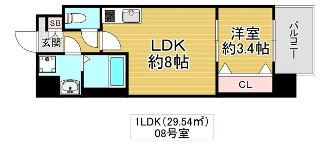 大阪市鶴見区今津中１丁目の賃貸マンションの間取り