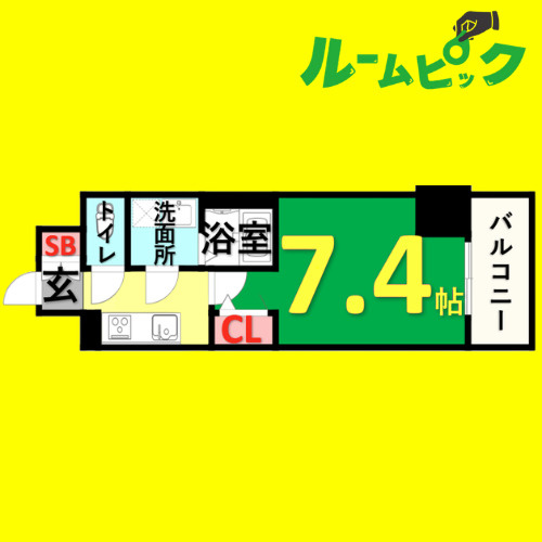 エスリード栄ラ・ヴィ　名古屋市賃貸　仲介手数料無料の間取り