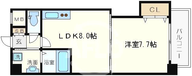 パレ阪栄橋の間取り|パレ阪栄橋　間取り