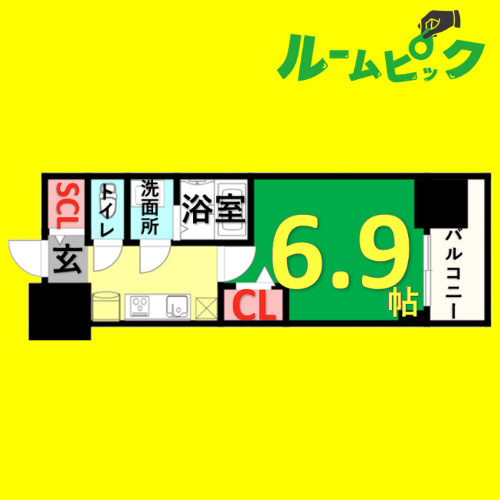 プレサンス東別院駅前Ⅱ　名古屋市賃貸　仲介手数料無料の間取り