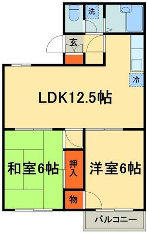 振り分けタイプの間取りです
