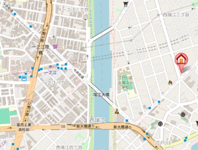 ベルドーラ一之江Ｄの地図