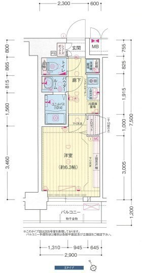 プレサンス横浜鶴見市場シュネルの間取り