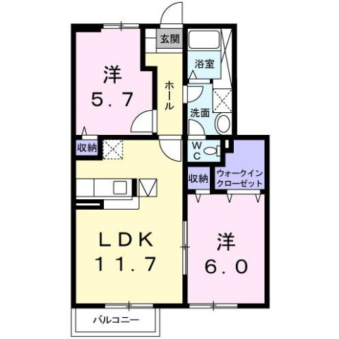【間取り】 | シャン・ド・フルールⅡ