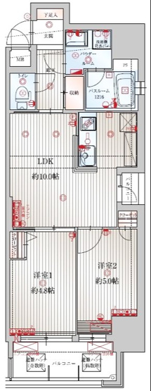 【間取り】 | アクタス博多駅東Ⅱスクエア