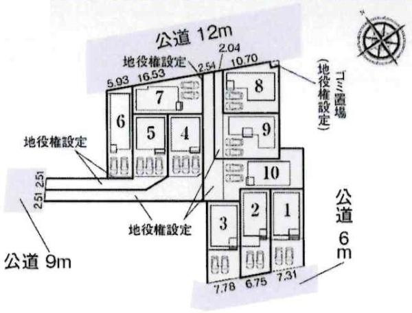 高浜第43呉竹町　全10棟・8号棟の区画図