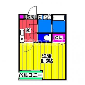【間取り】 | クレフラスト横手ⅡＡ | クレフラスト横手Ⅱの間取り