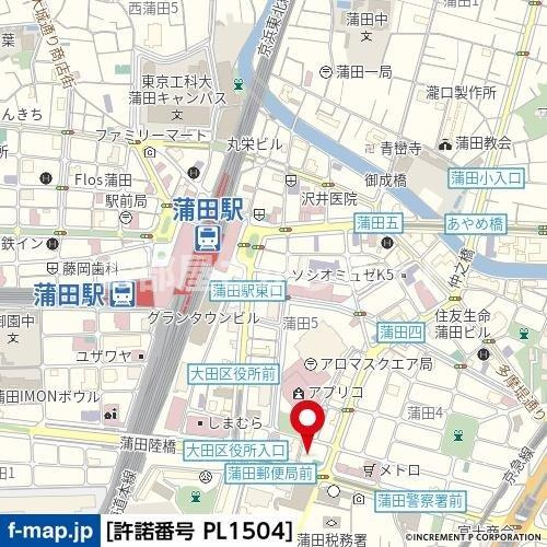 リクレイシア蒲田【おとり物件なし】#学生・社会人にオススメ！初期費用分割払いOK！の地図