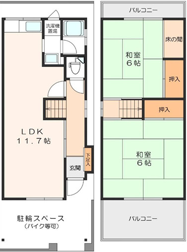 枚方市高野道戸建ての間取り