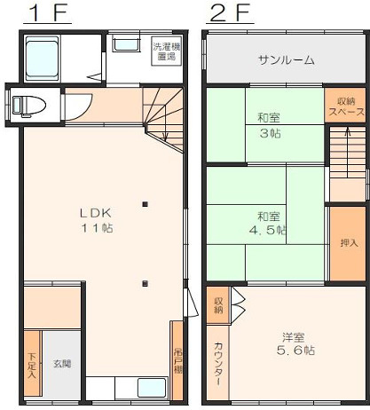 対馬江西町戸建の間取り