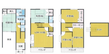 池田1丁目車庫付き戸建ての間取り
