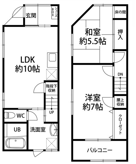 守口市大久保町貸家の間取り