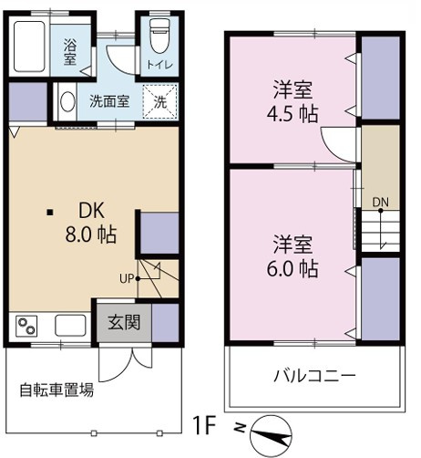 大利元町貸家の間取り