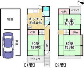 松丘町貸家の間取り