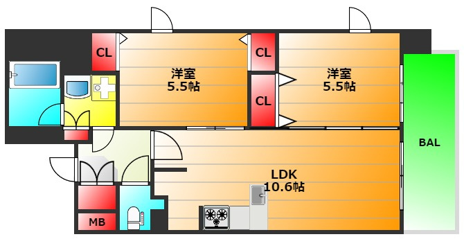 プレサンス松屋町駅前デュオの間取り