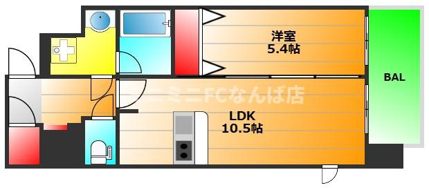プレサンス松屋町駅前デュオの間取り|現状有姿