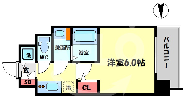 エスリード大阪梅田リュクスの間取り|エスリード大阪梅田リュクス　開放感のある間取り