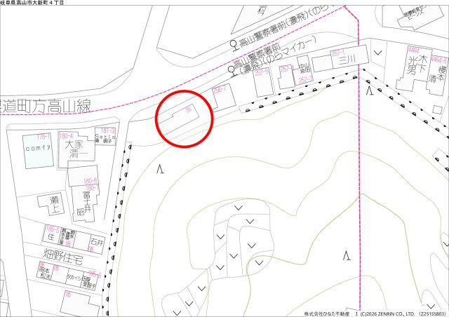 2026/6/18新規　賃貸　高山市大新町　6万の地図