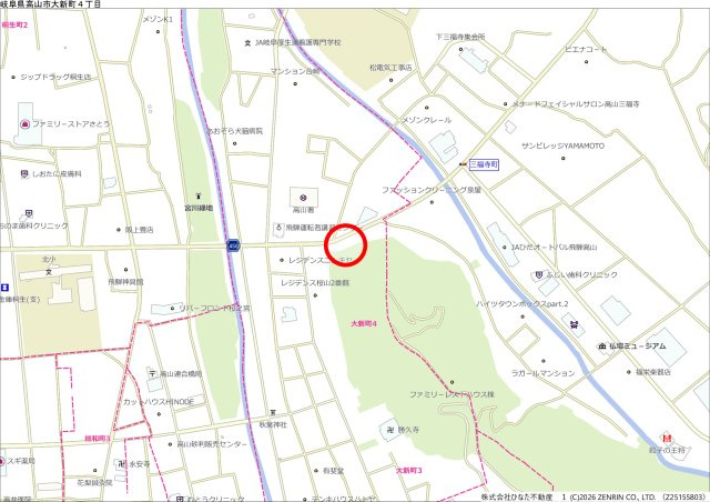 2026/6/18新規　賃貸　高山市大新町　6万の地図