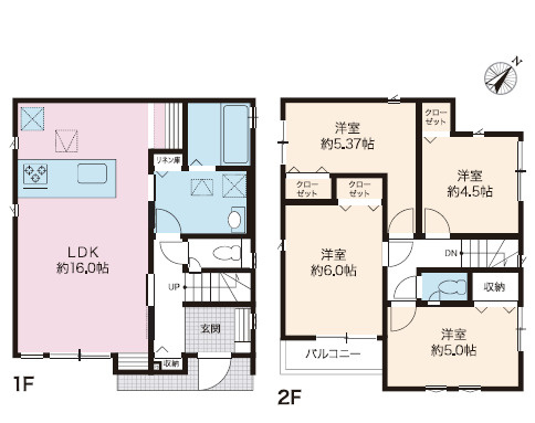 藤沢市亀井野13期　新築戸建　全4棟4号棟の間取り