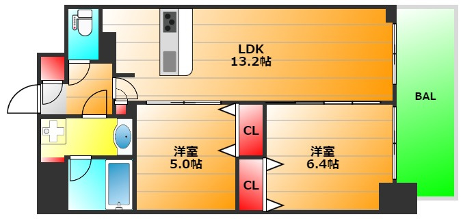 アーバネックス南新町の間取り|現状有姿